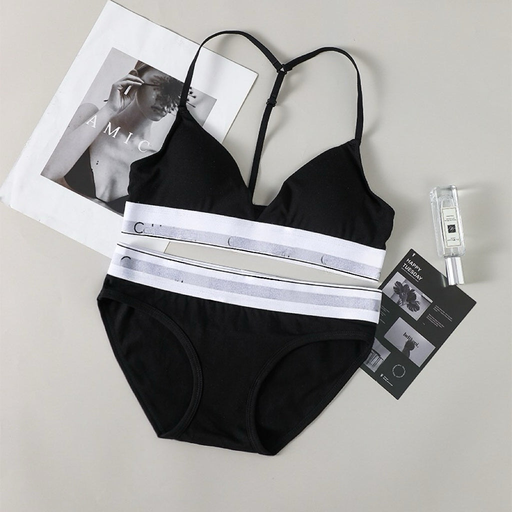 Modern Cotton Thin Strap / Y-Back Triangle Bralette Set