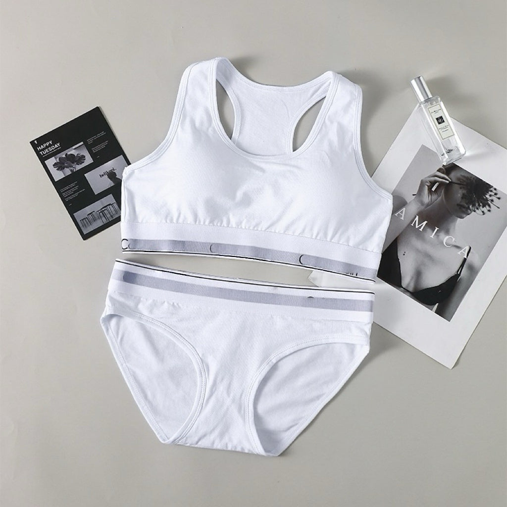 Racerback Modern Cotton Bralette & Bikini / Brief Set