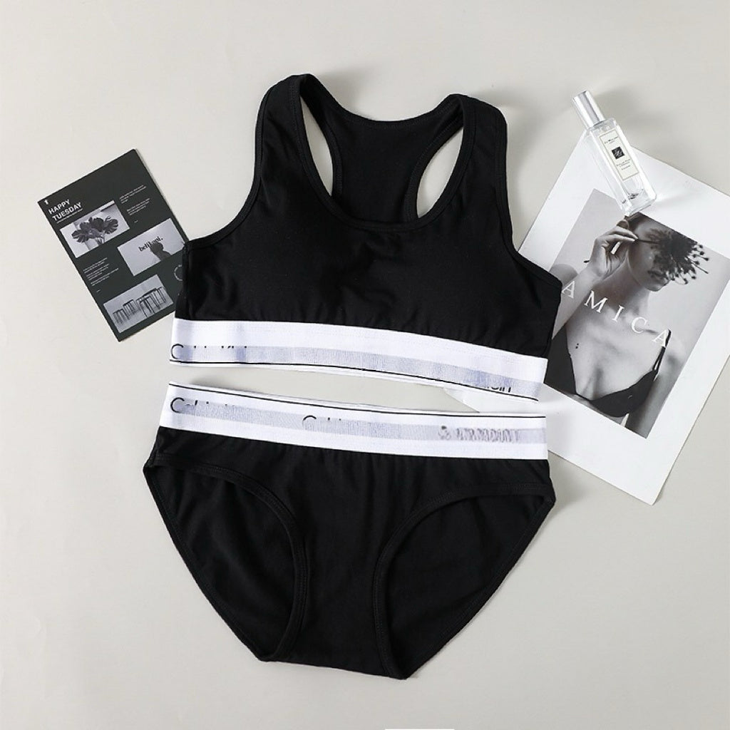 Racerback Modern Cotton Bralette & Bikini / Brief Set
