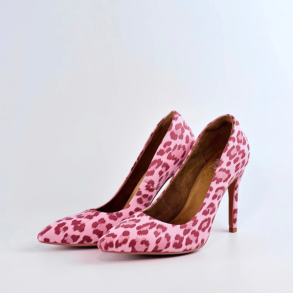 Pink Leopard Print Heels Dance Shoes - Professional High Heel Pumps for Latin, Twerk & Jazz